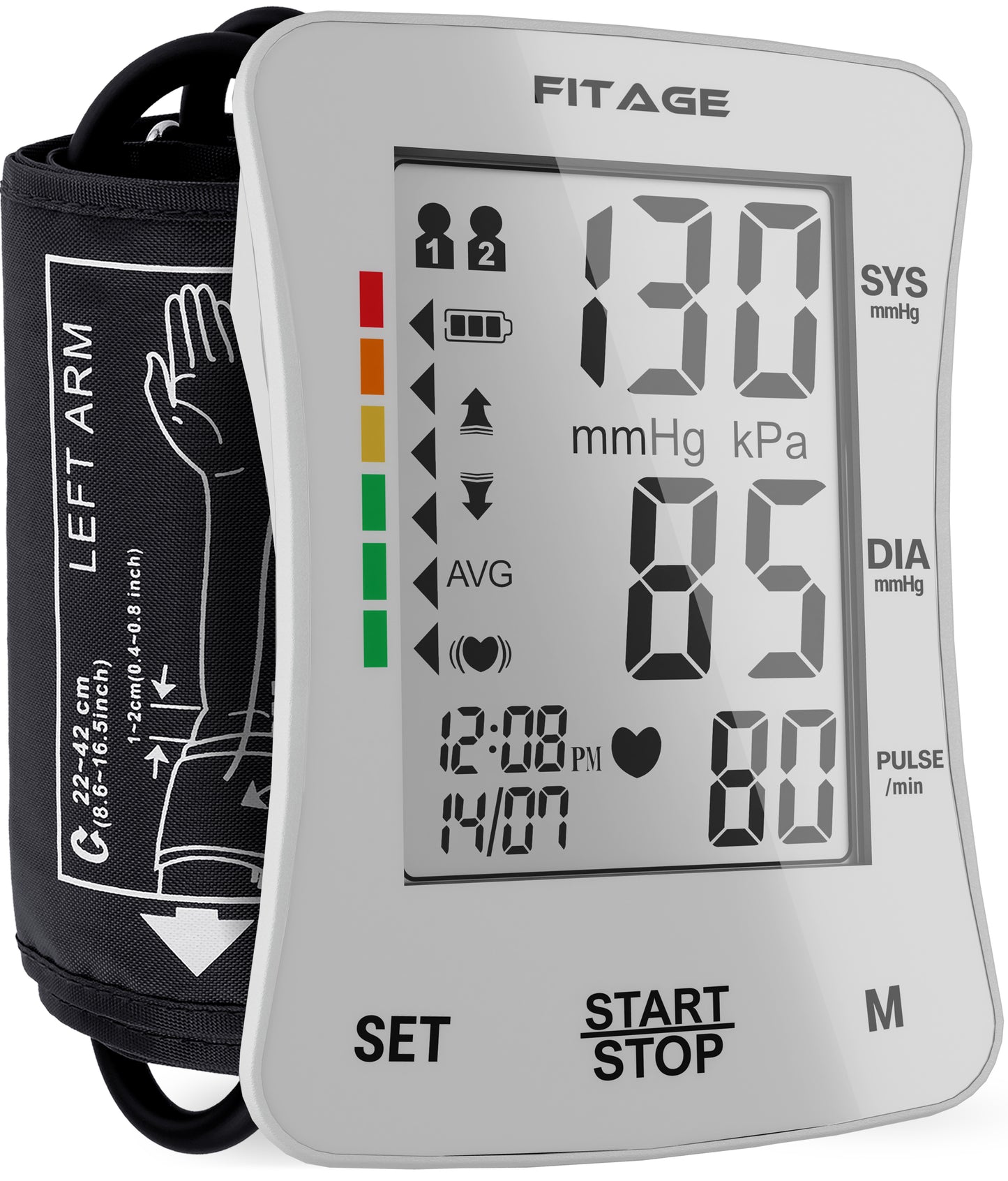 Digitale bloeddrukmeter met een manchet, ideaal voor thuisgebruik om de bloeddruk eenvoudig te meten.
