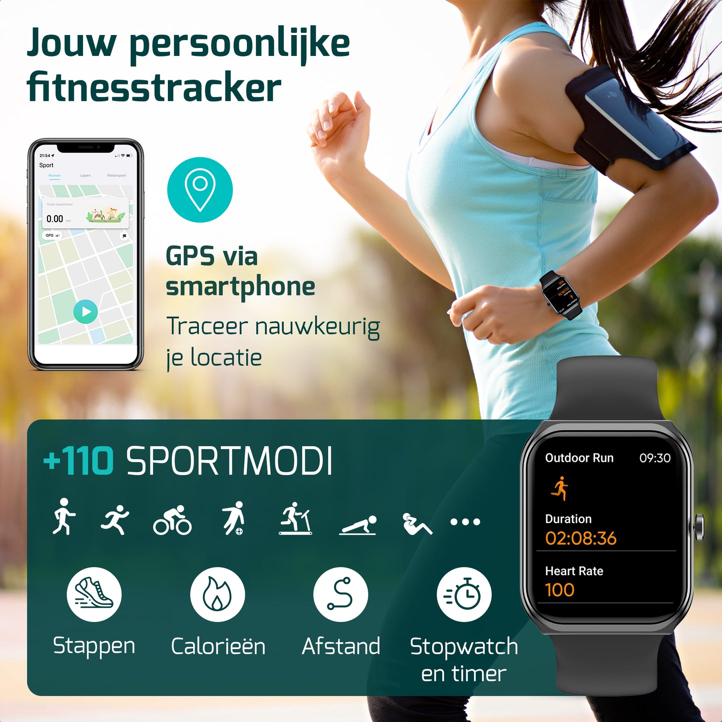 Smartwatch - Stappenteller Horloge