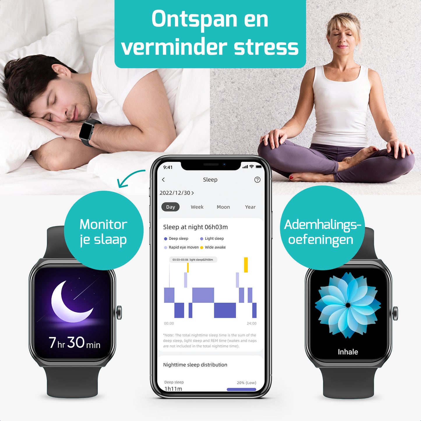 Smartwatch - Stappenteller Horloge