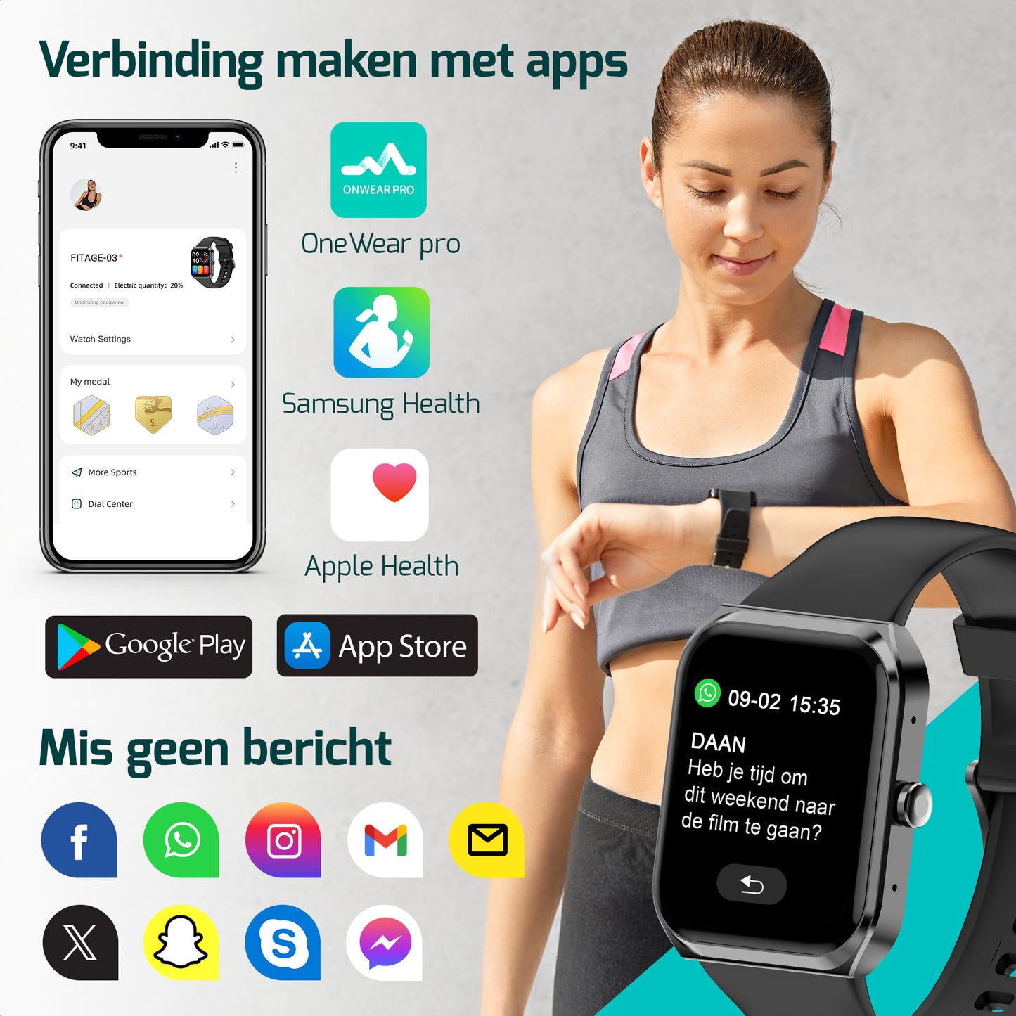 Smartwatch - Stappenteller Horloge