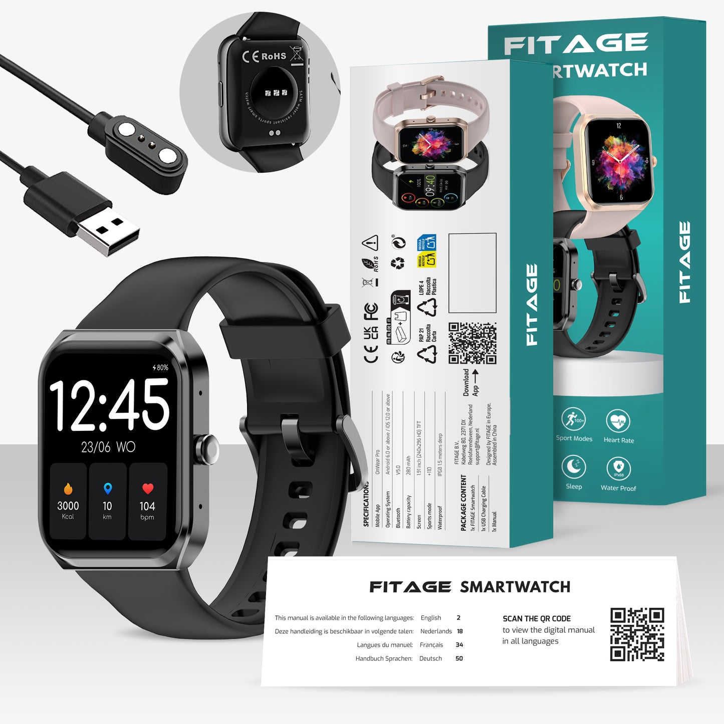Smartwatch - Stappenteller Horloge