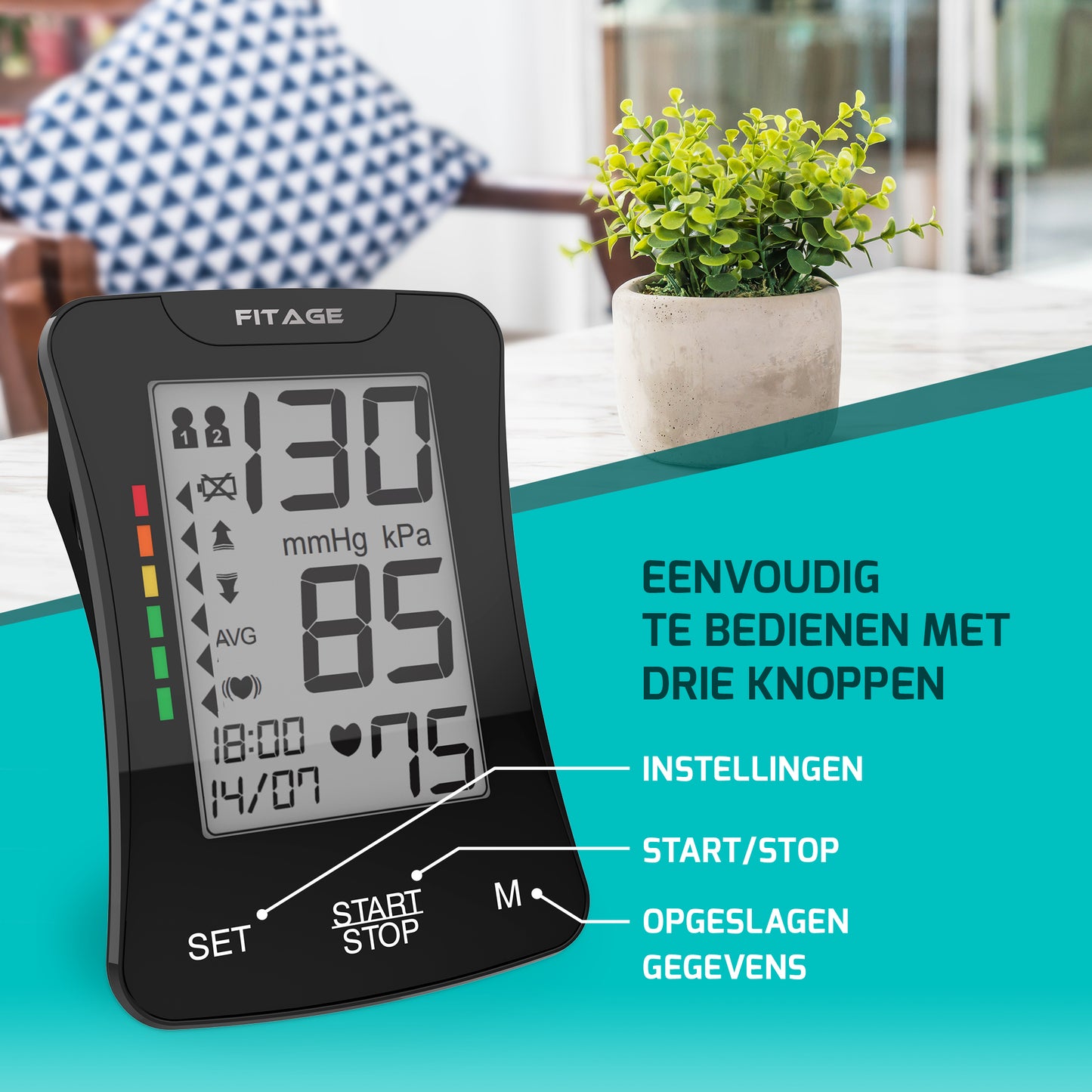 Medische Bovenarm Bloeddrukmeter - Bloeddrukmeters - Hartslagmeter - Blood Pressure Monitor - Omtrek manchet 22-42cm