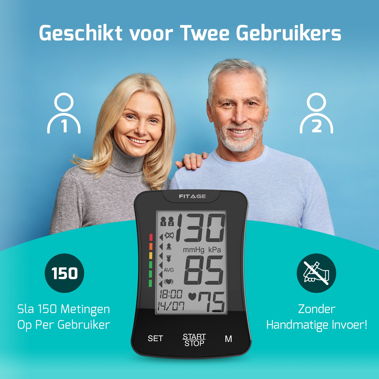 Medische Bovenarm Bloeddrukmeter - Bloeddrukmeters - Hartslagmeter - Blood Pressure Monitor - Omtrek manchet 22-42cm