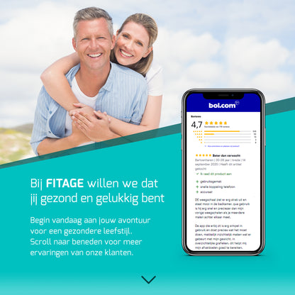 Personenweegschaal LCD - Weegschaal met 17x Lichaamsanalyse - Vetpercentagemeter - FITAGE App